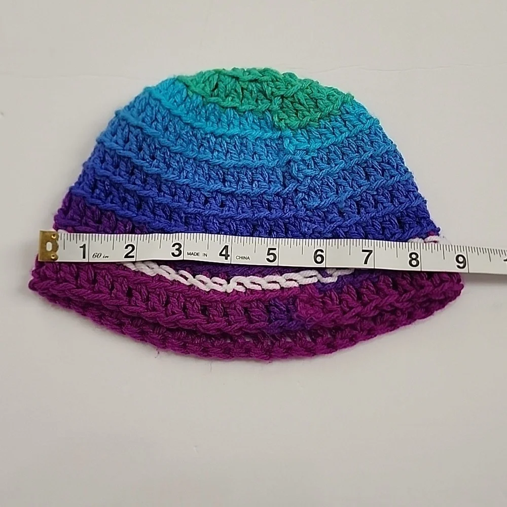 Crochet Beanie Unisex Multicolor Stripes Soft & Stretchy Hat